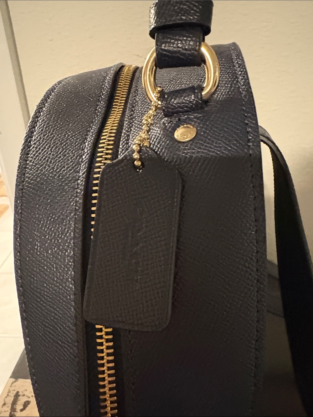 COACH Black Leather Dome Backpack with Gold Hardware - Picture 5 of 5
